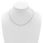 Sterling Silver RH-plt 2mm D/C Rope 1in+1in Adjustable Chain