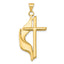 14K Gold Polished Cross Pendant with Drape  Elegant, Solid Design
