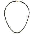 14k 5-6mm Black Near-Round Freshwater Cultured Pearl 7.5 inch Bracelet