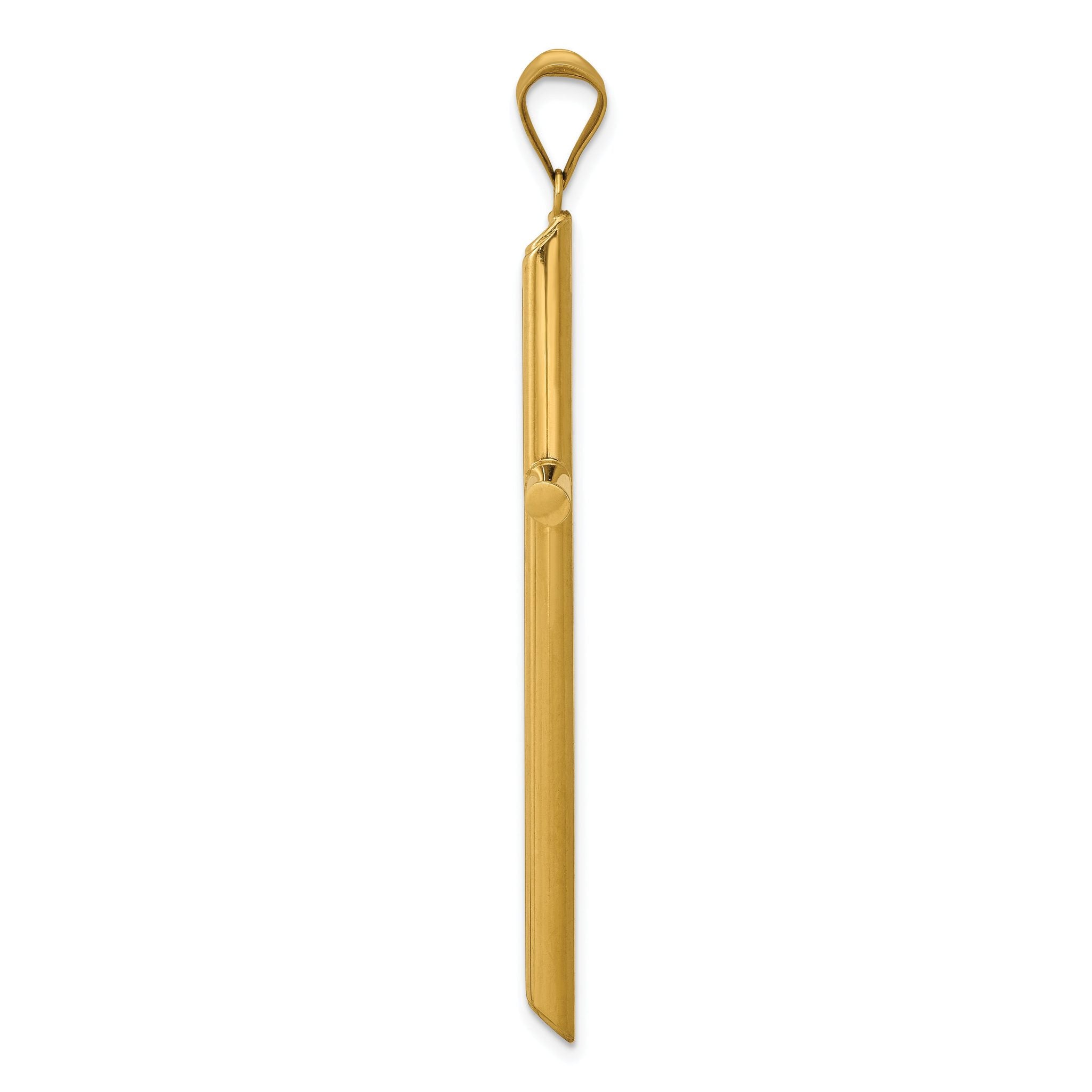 14K Gold 3D Polished Hollow Cross Pendant Elegant Timeless Design Secondary image