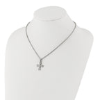 CZ Cross Necklace in Stainless Steel