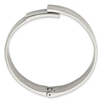 Stainless Steel Brushed and Polished 13mm Hinged Bangle Bracelet for Women