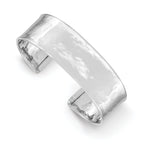 14K White Gold Hammered Cuff Bangle with Polished Finish