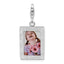 Sterling Silver Rhodium-Plated Picture Frame Charm with Lobster Clasp