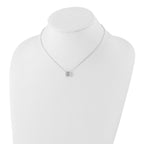 Sophia Jewelers 925 Sterling Silver CZ Circle Pendant Necklace with Rhodium Finish