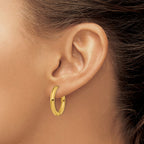 Stainless Steel Gold-Tone Polished Hinged Huggie Hoop Earrings for Women
