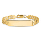 10k Polished Solid Chain/Solid Plate Curb Link 37x9mm Plate 7 inch ID Bracelet