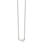 Sideways Cross Necklace in Stainless Steel, 18in