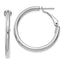 14K White Gold Polished Hoop Earrings with Omega Back 32.5mm Hollow Design