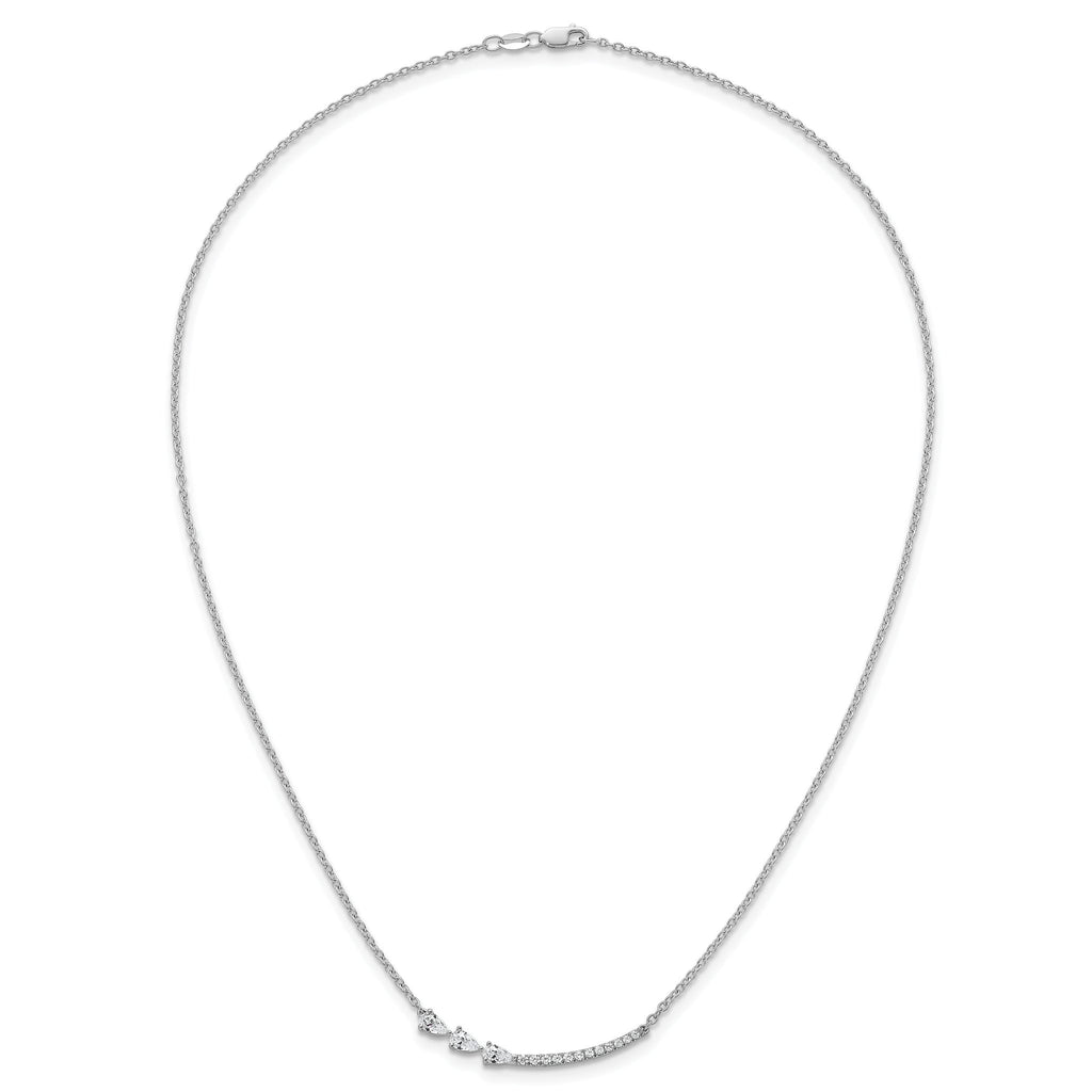 14k White Gold 3/4 carat Lab Grown Daimond VS+ F+ Complete 18 inch Fashion Bar Necklace