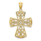 10K Yellow Gold Filigree Cross Charm