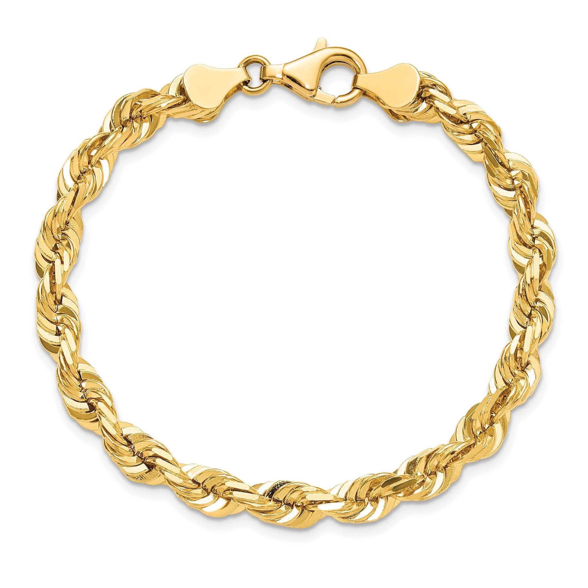 Diamond-Cut Rope Chain in 10K Yellow Gold, 5.5mm