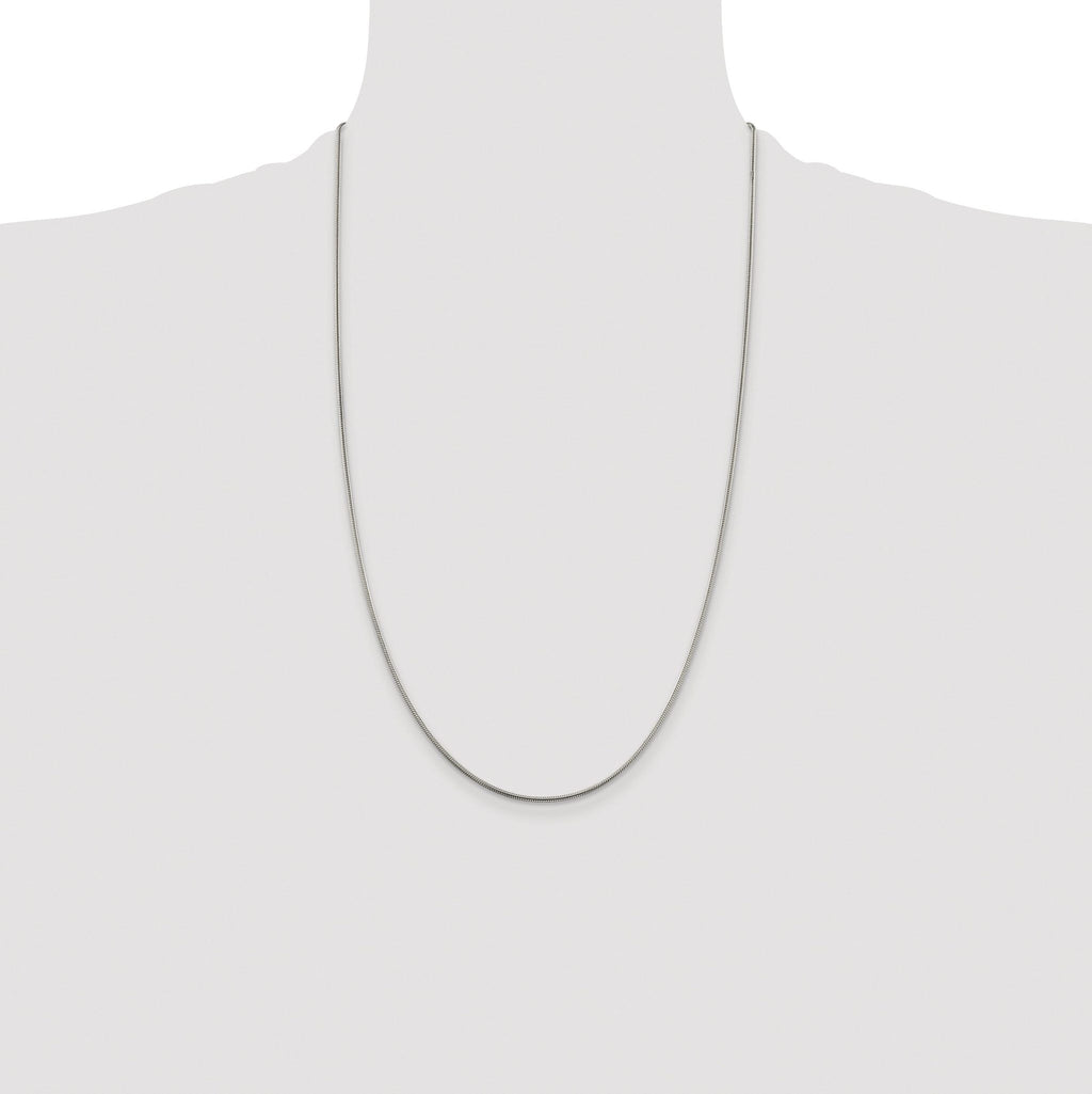 Polished Snake Chain Necklace in Sterling Silver, 1.5mm
