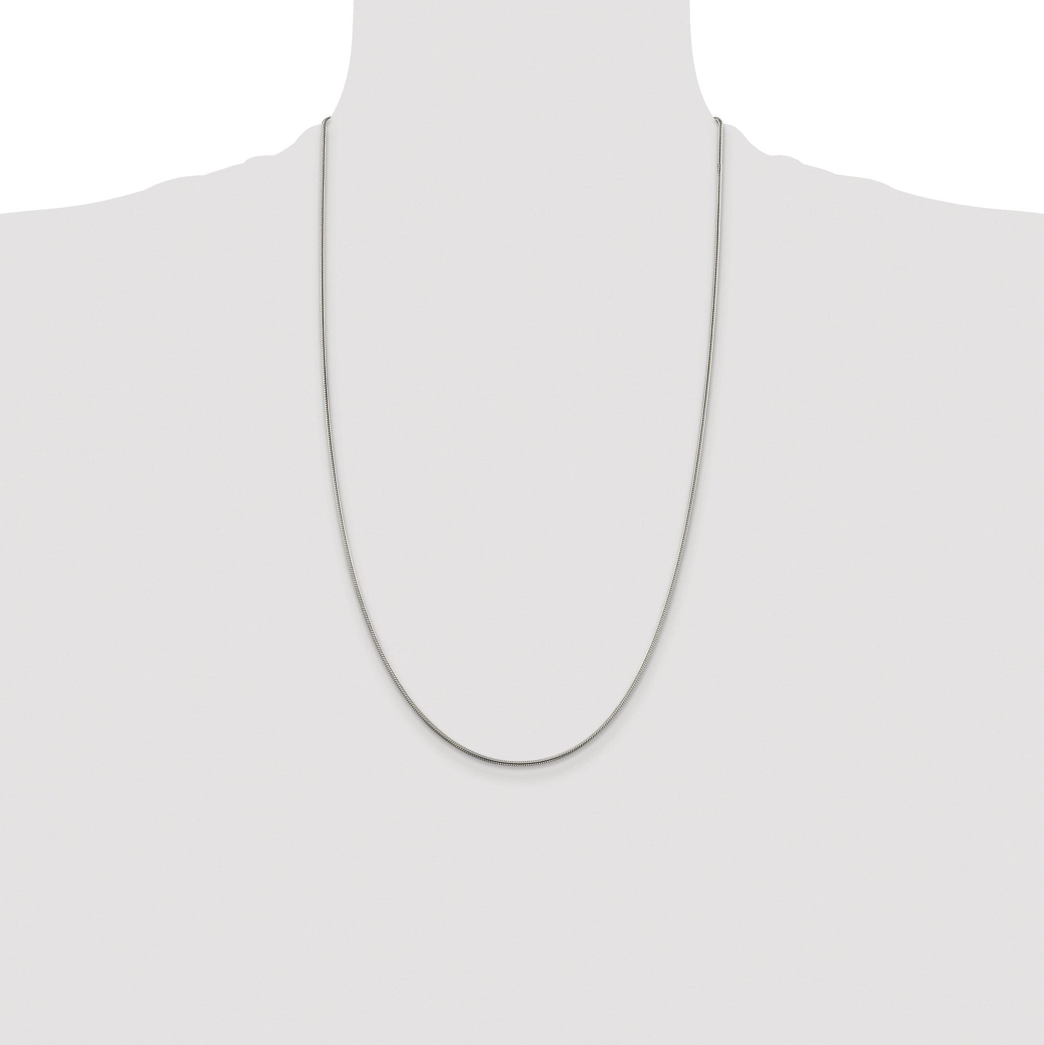 Polished Snake Chain Necklace in Sterling Silver, 1.5mm
