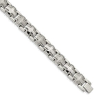 Stainless Steel Brushed and Polished Cross Link Bracelet for Men