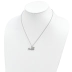 Sterling Silver 12K Gold Accented Butterfly Necklace 18 Elegant Design