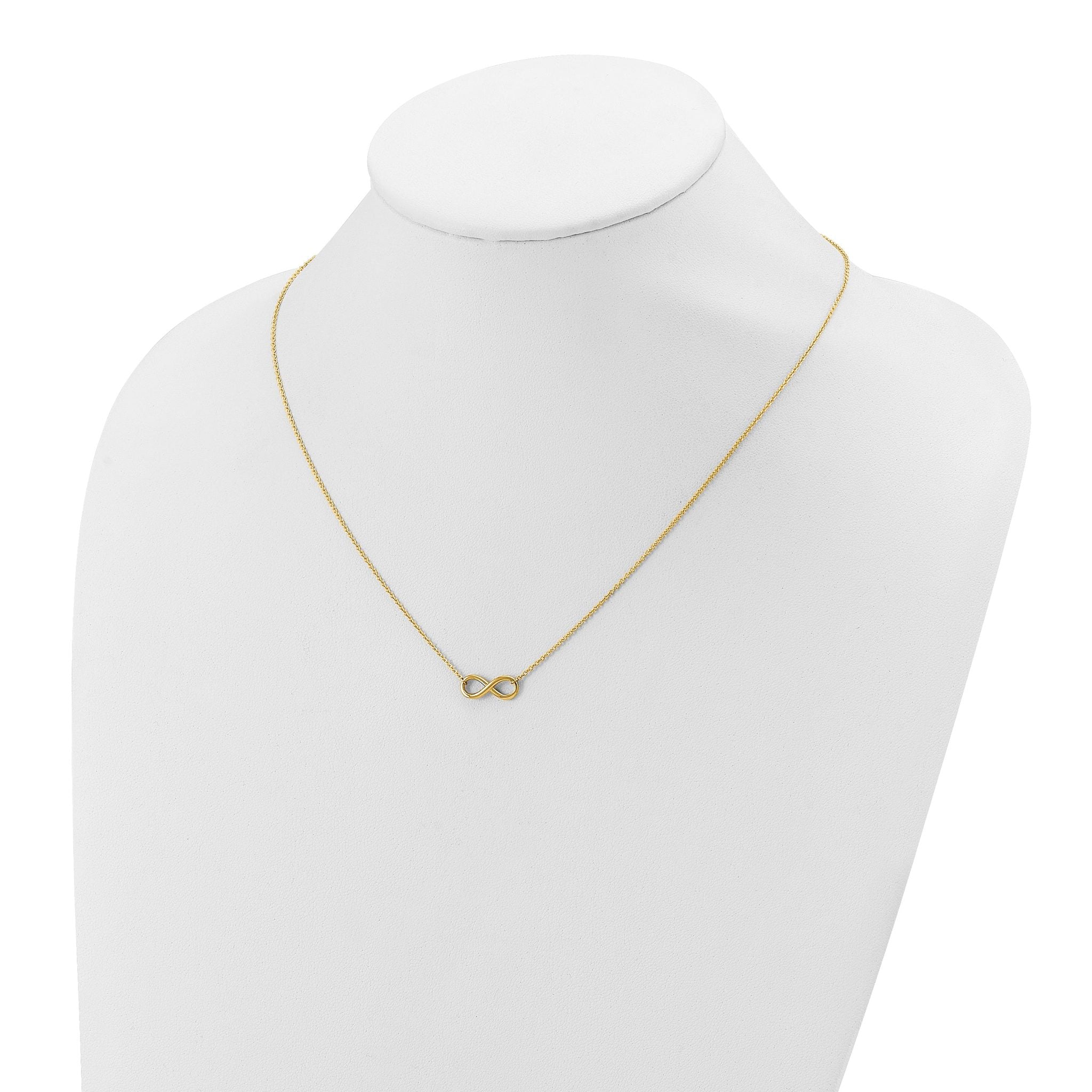 14K Polished Infinity with 2in ext. Necklace