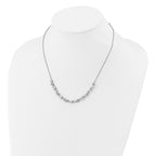 Cheryl M Sterling Silver Rhodium-plated Polished Fancy CZ Necklace