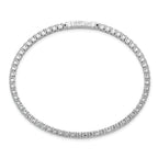 Sterling Silver Rhodium-plated CZ 8in Flexible Bangle Bracelet