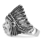 14kw Men's Antiqued Black Diamond Native Headdress Complete Ring