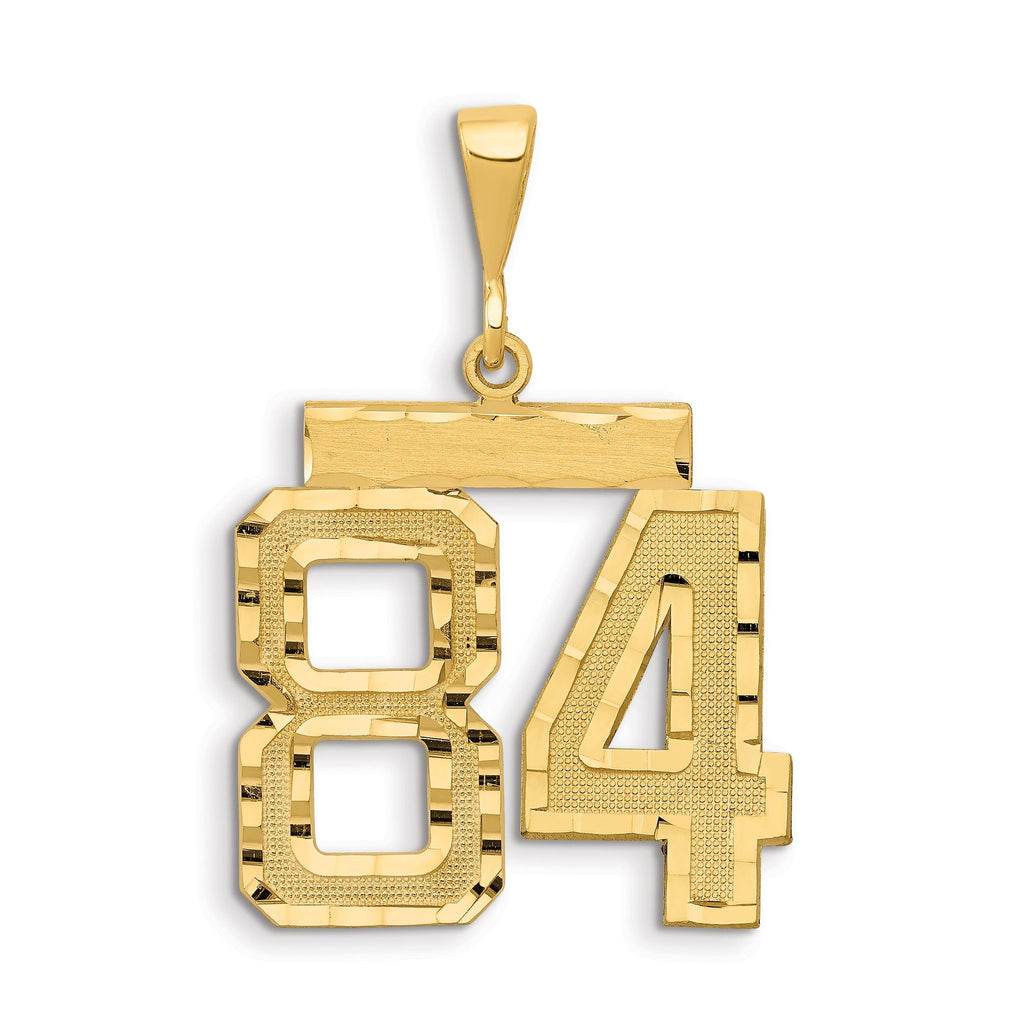 14K Small Diamond-cut Number 84 Charm