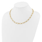 14K Polished / Dia-cut Fancy Beaded Link w/ 2in ext. Necklace