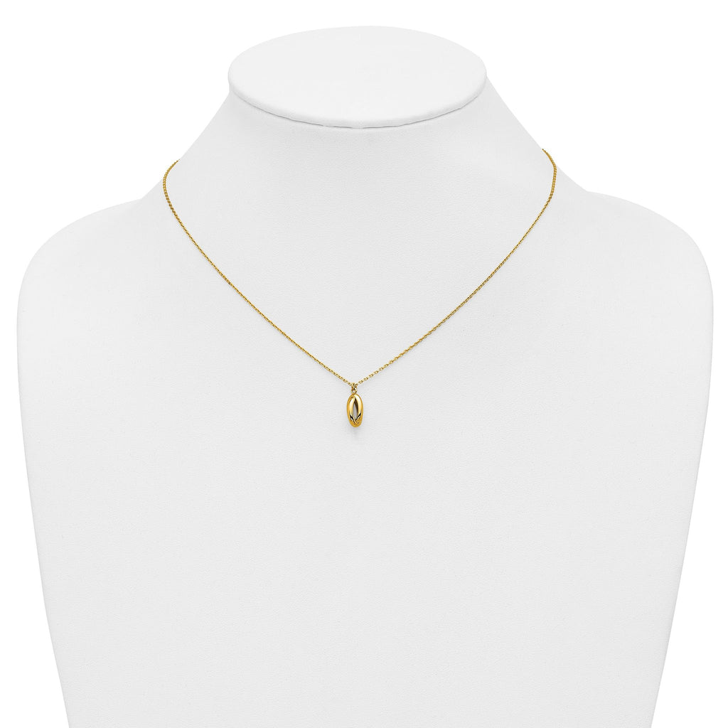14K Polished Twisted Oval w/1in ext. Necklace