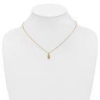 14K Polished Twisted Oval w/1in ext. Necklace