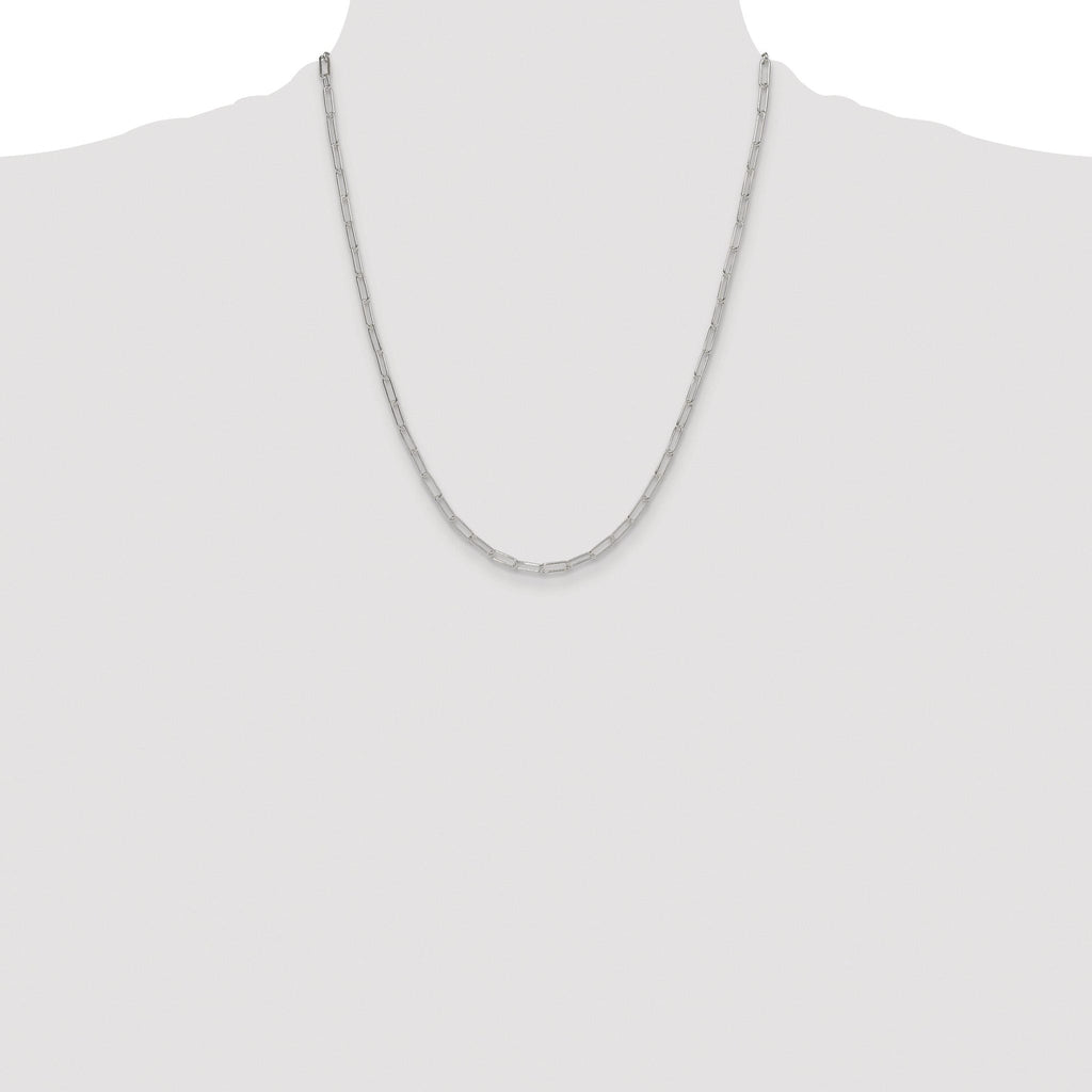 Polished Paperclip Chain Necklace in Sterling Silver
