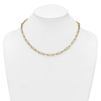 14k Two-tone Polished 5.75mm Fancy Long Link 18 inch Necklace