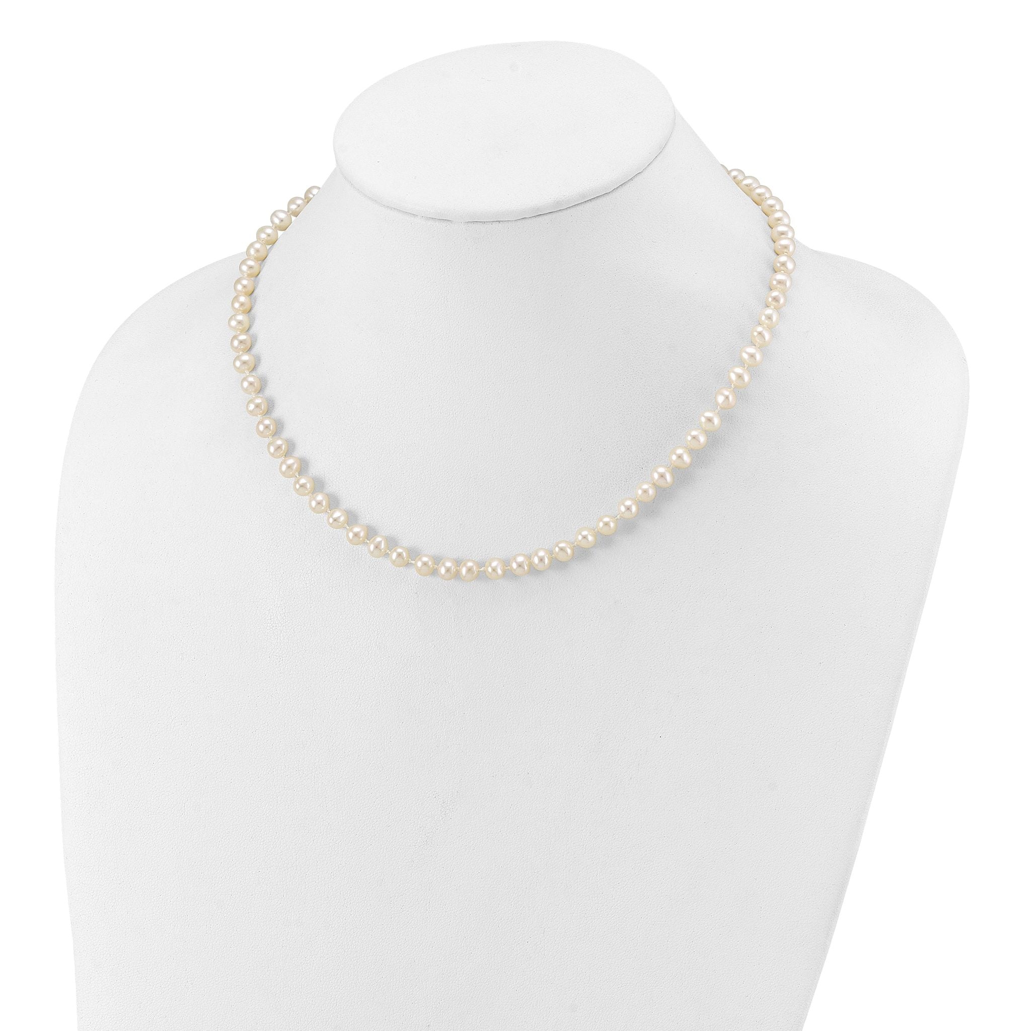 14K Gold Filled 5-6mm White Cultured Freshwater Pearl Necklace
