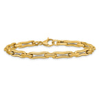 14K Polished Hollow Fancy Link Bracelet