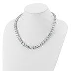 14k White Gold 100 3/4 carat Lab Grown Diamond VS/SI+ G+ Complete Round 20 inch Graduated Tennis Necklace