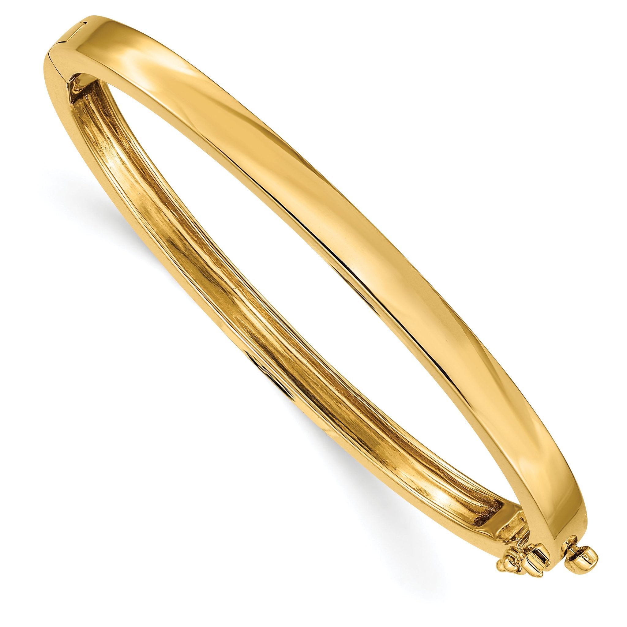 14k 5.3mm Polished Solid Hinged Bangle Bracelet Main image