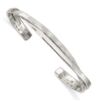 Sterling Silver 925 Cuff Bracelet with Rhodium Hammered Finish