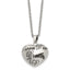 Stainless Steel Polished Enameled DREAM Hollow Heart 18in Necklace