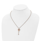 Rose-Tone Key Pendant Necklace in Stainless Steel