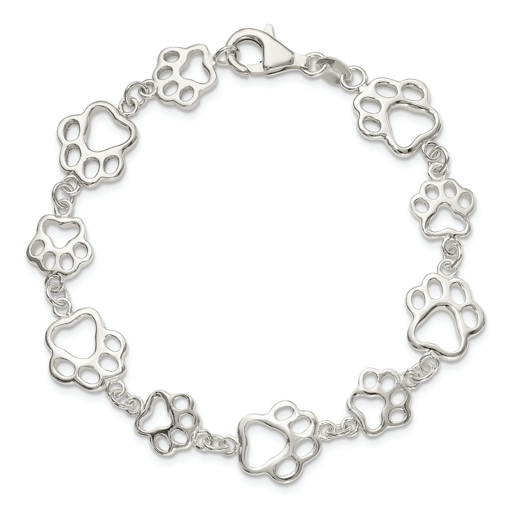 Paw Print Bracelet in Sterling Silver