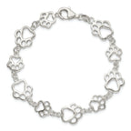 Paw Print Bracelet in Sterling Silver