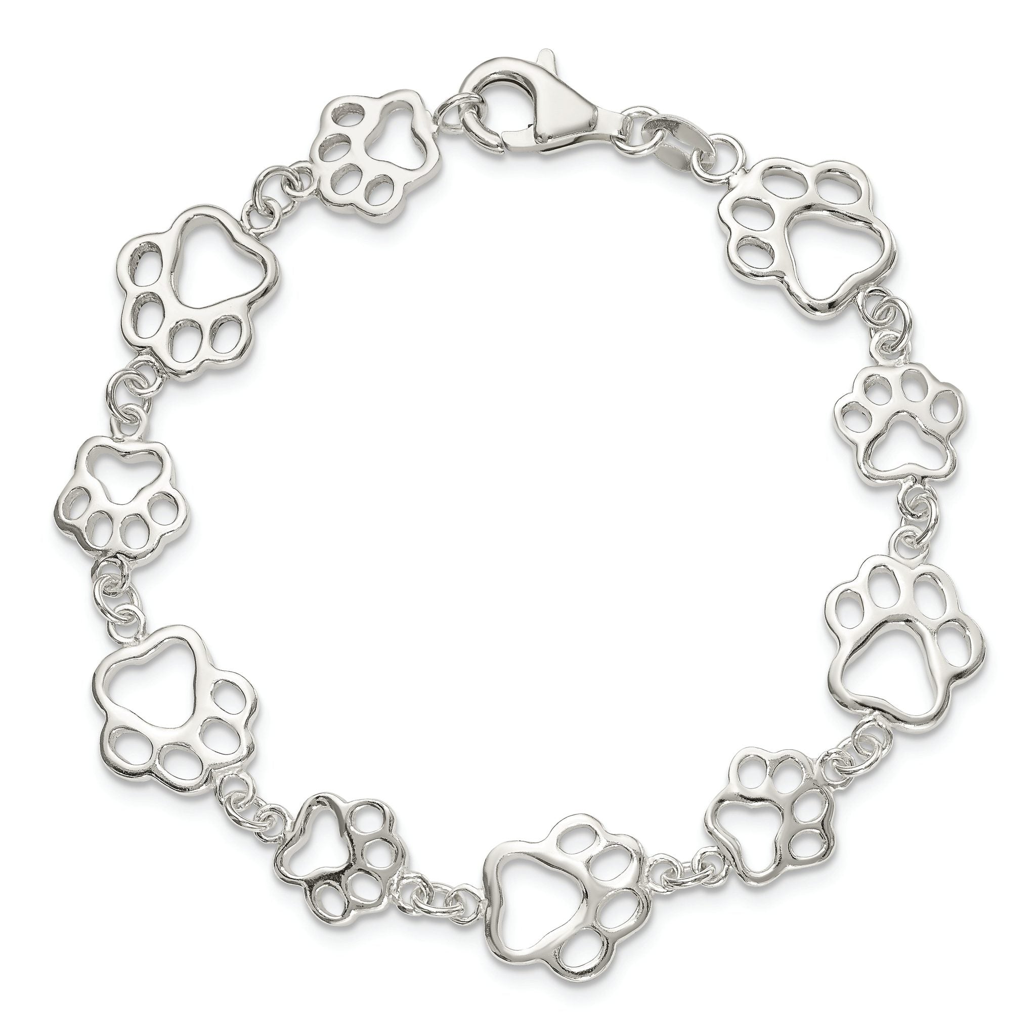 Paw Print Bracelet in Sterling Silver