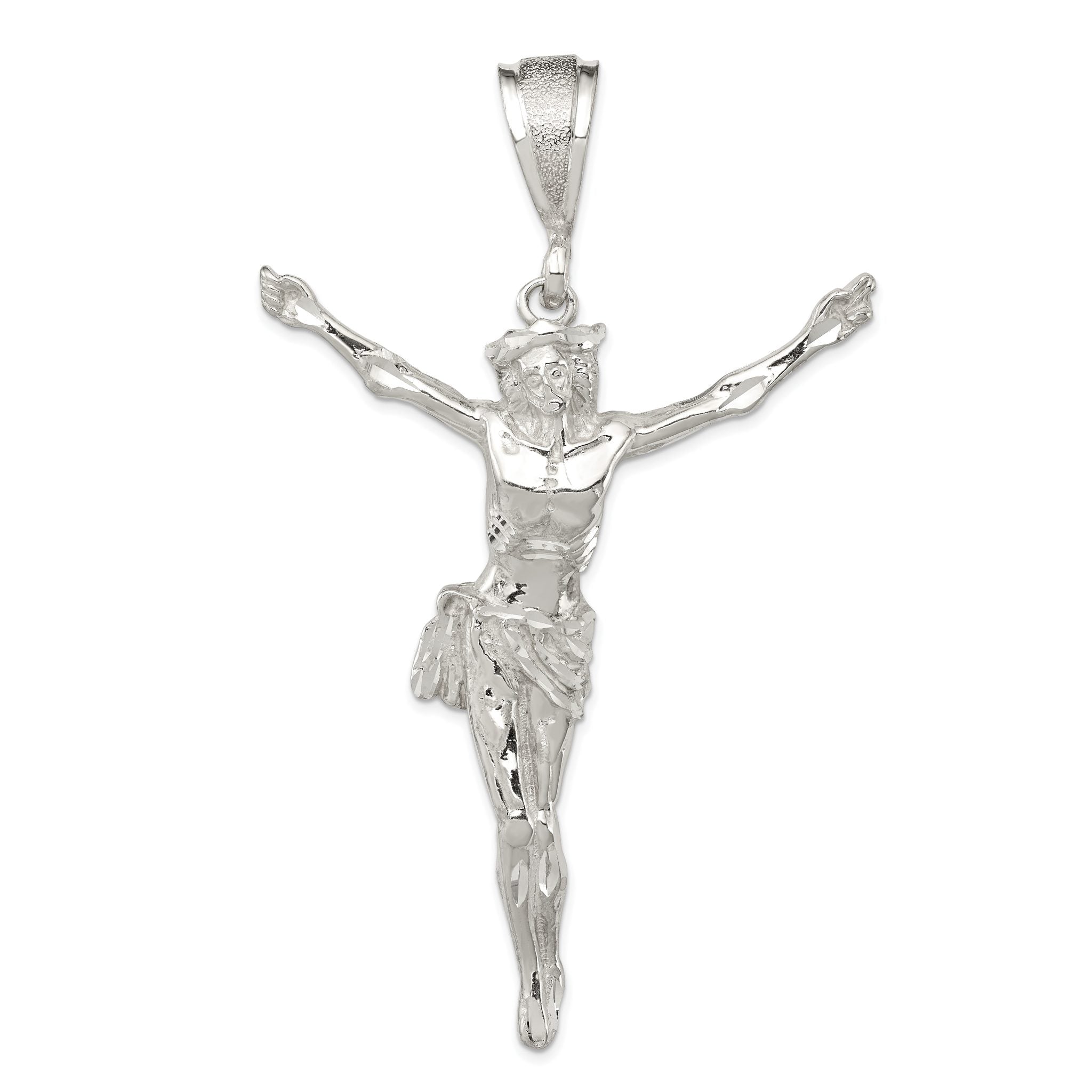 Sterling Silver 925 Corpus Pendant with Polished Finish  Solid, Casted Design