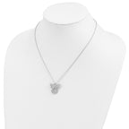 Sentimental Expressions Sterling Silver Rhodium-plated CZ Angel Of Comfort 18in. Necklace