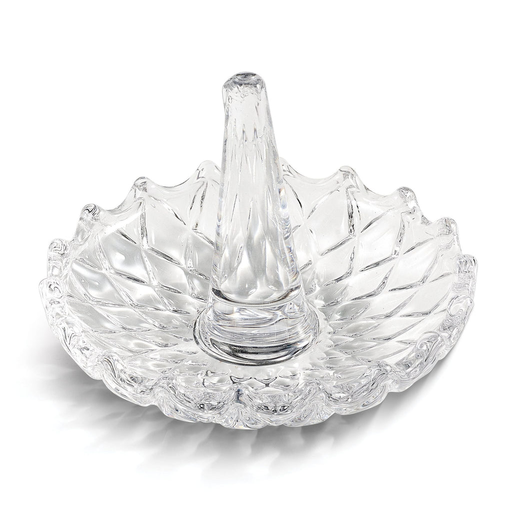 Round Ring Holder in Clear Glass