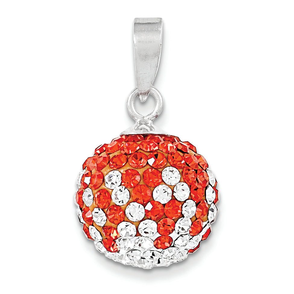 Sterling Silver Crystal Ball Pendant Elegant Design by Sophia Jewelers