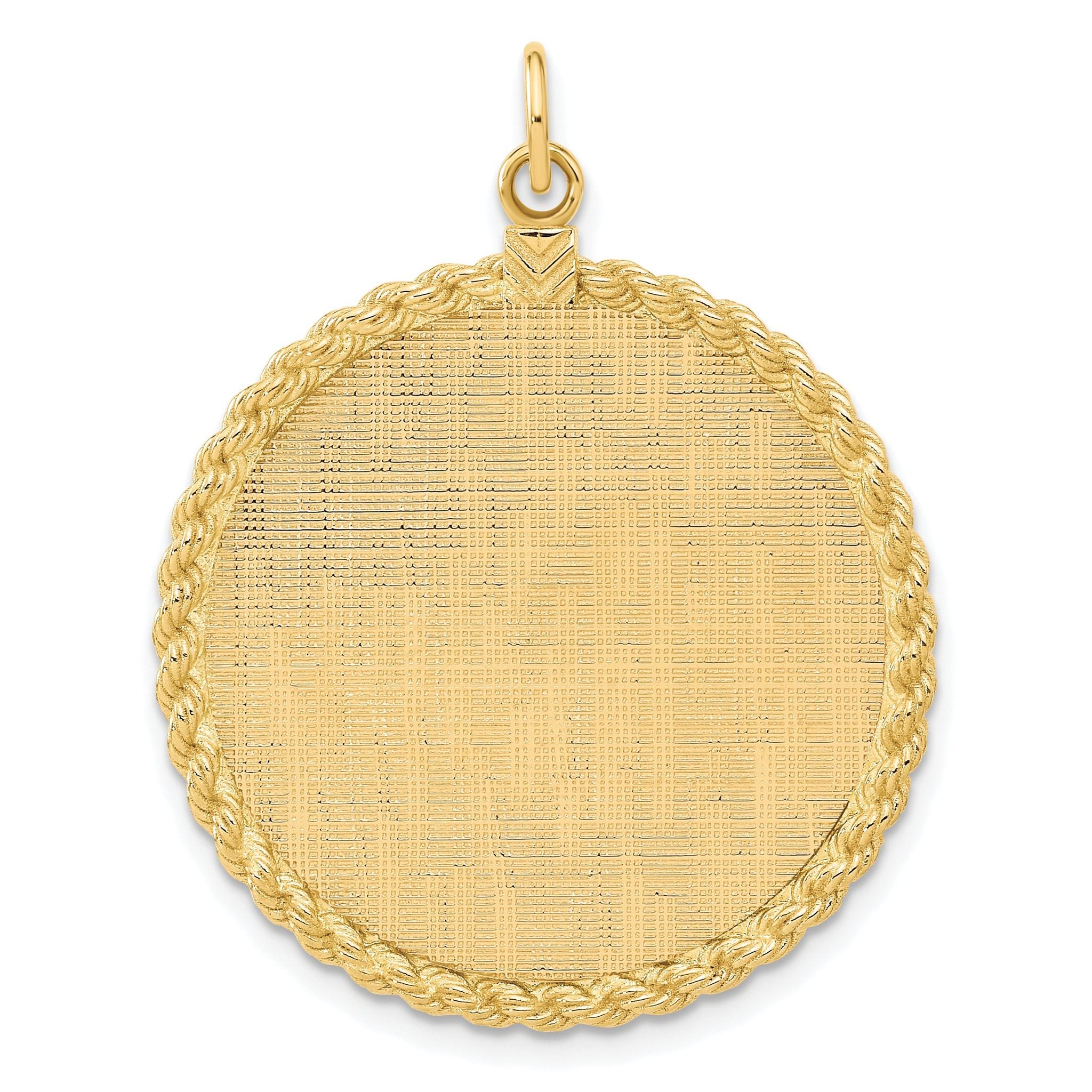 14k Patterned .013 Gauge Engravable Rope Disc w/Satin Back Main image