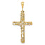 10K Yellow Gold Cross Pendant with Satin Polished Antiqued Finish 45mm