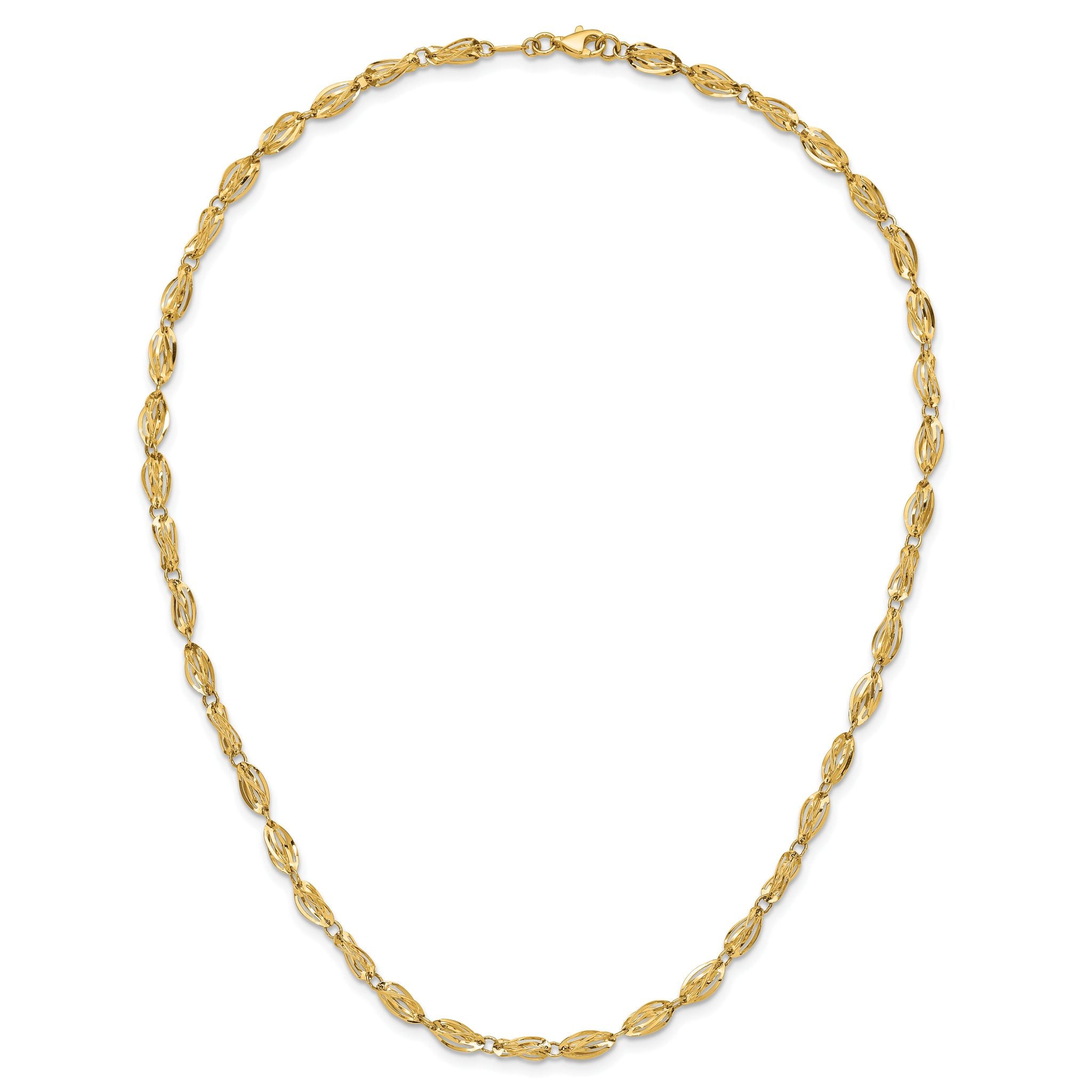 Sophia Jewelers 14K Gold Fancy Link Necklace Polished Elegant Design