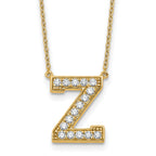 14k 3/8 carat Lab Grown Diamond VS+ F+ Complete Letter Z 18 inch Initial Necklace