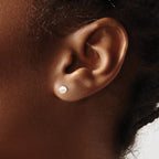 10k 4-5mm White Round Freshwater Cultured Pearl Stud Post Earrings