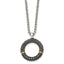 Antiqued Black CZ Necklace in Stainless Steel with Gold-Tone Accent